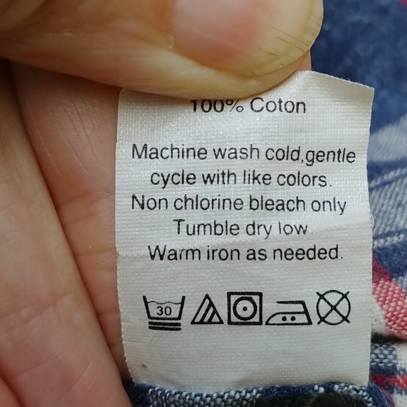 COPY - Flannel popover tunic, blue & white check with red - Picture 5 of 7